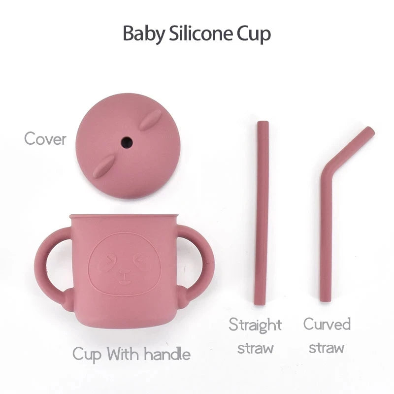 Baby Silicone Sippy Cup - BPA-Free Portable Snack Container Set