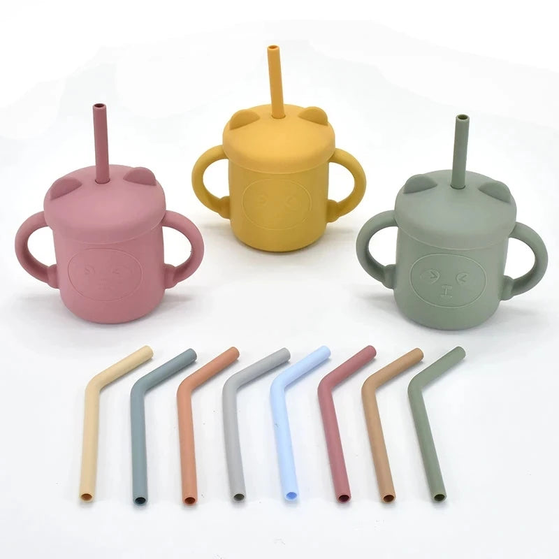 Baby Silicone Sippy Cup - BPA-Free Portable Snack Container Set