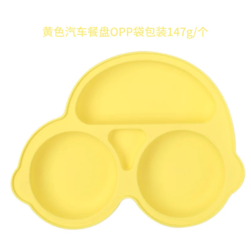 Baby Safe Silicone Dining Plate – Suction Cartoon Smile Face Bowl for Toddlers