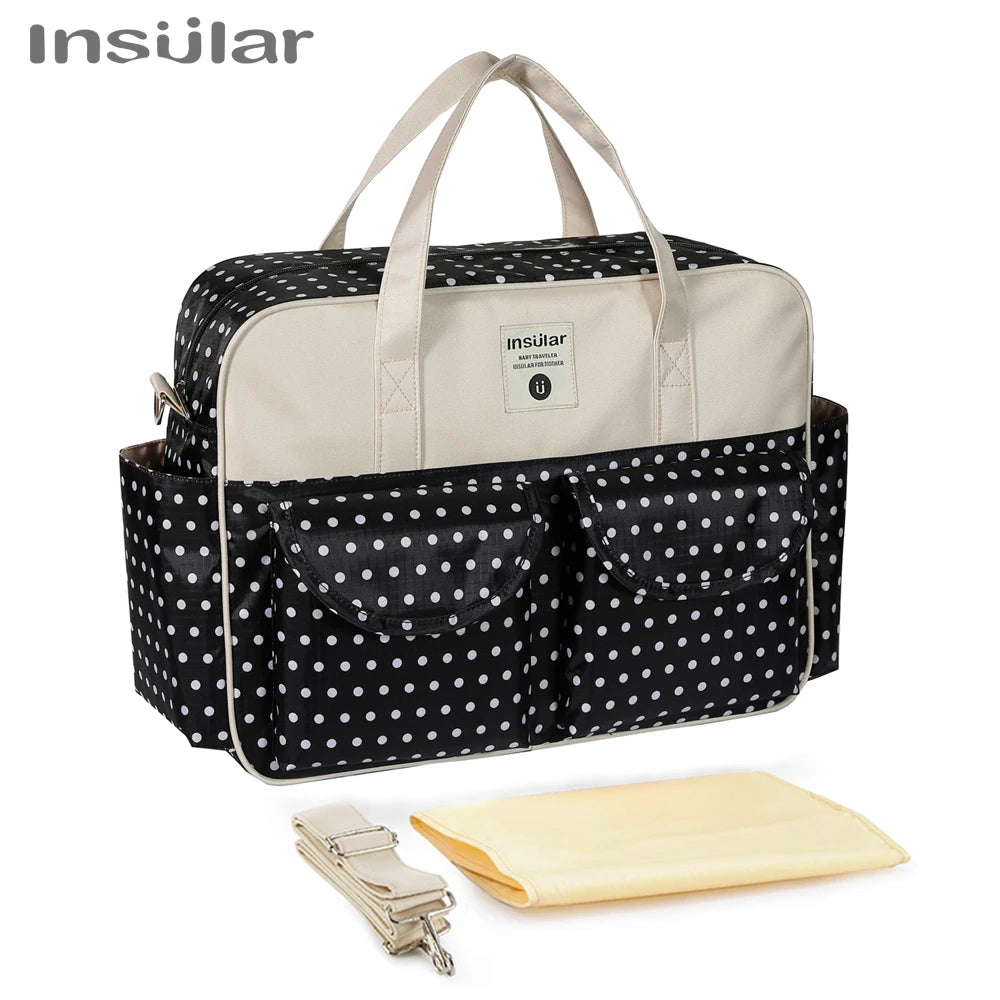 Insular Mummy Large Capacity Waterproof Diaper Stroller Bag