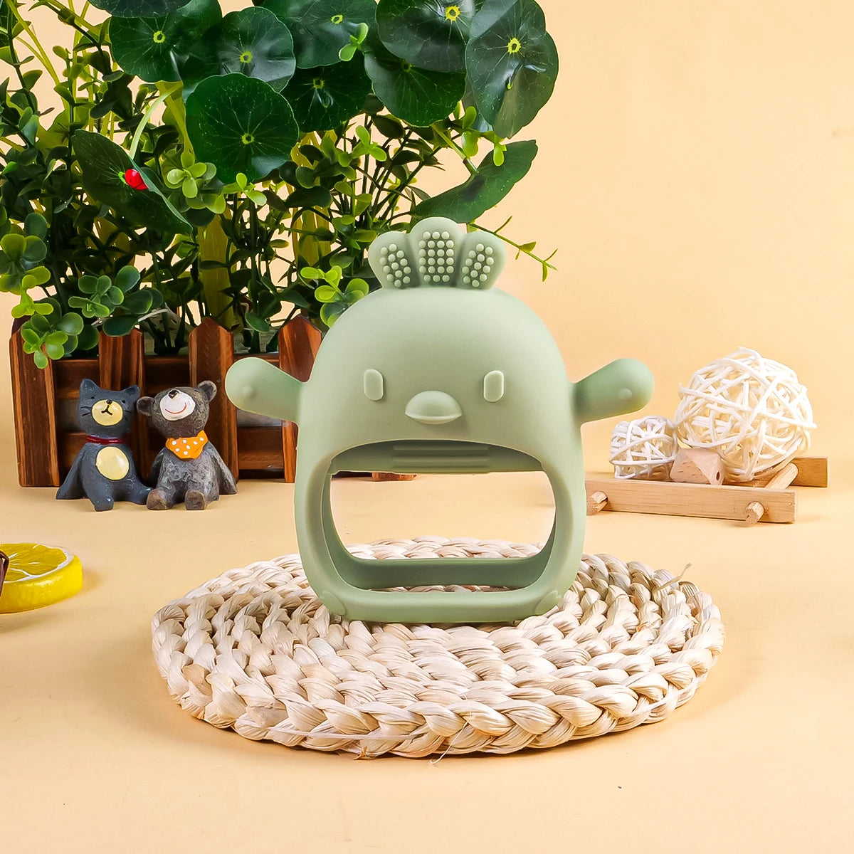 Baby silicone gum cute elephant gum toy without BPA can be DIY baby pacifier can grip baby grinding gum baby soothing gum