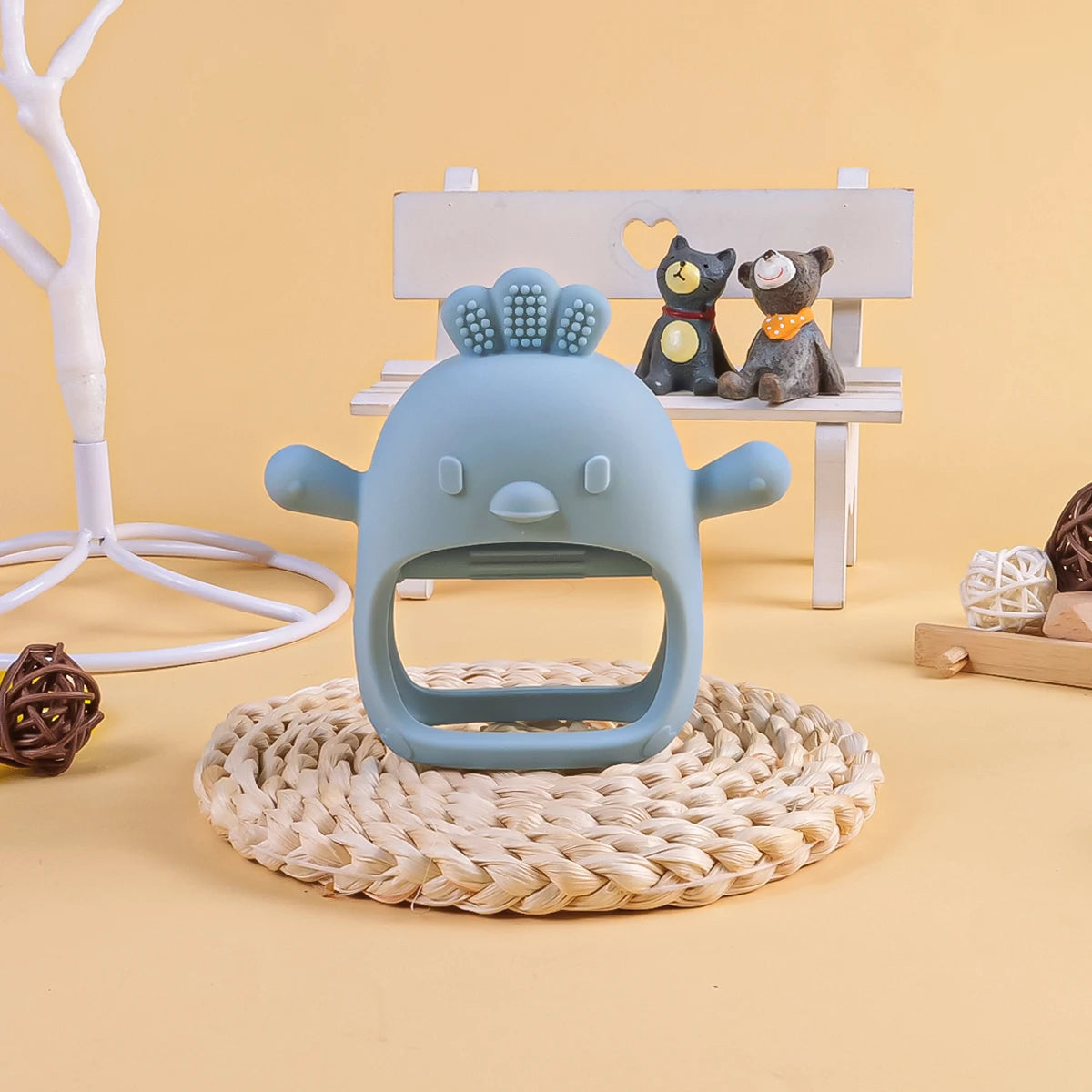 Baby silicone gum cute elephant gum toy without BPA can be DIY baby pacifier can grip baby grinding gum baby soothing gum