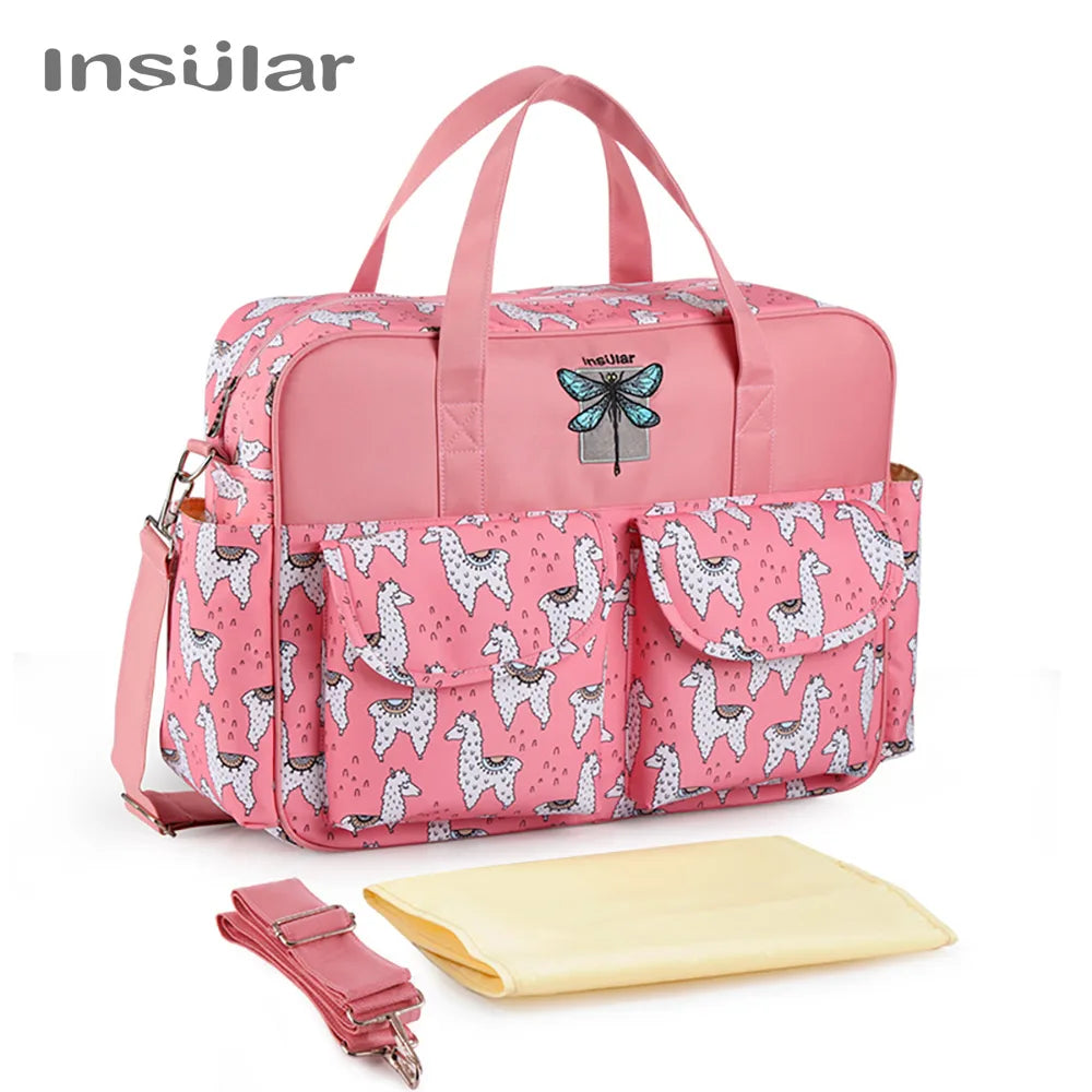 Insular Mummy Large Capacity Waterproof Diaper Stroller Bag
