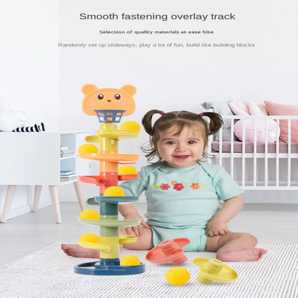 Montessori Sensory Rolling Ball Tower for Early Development