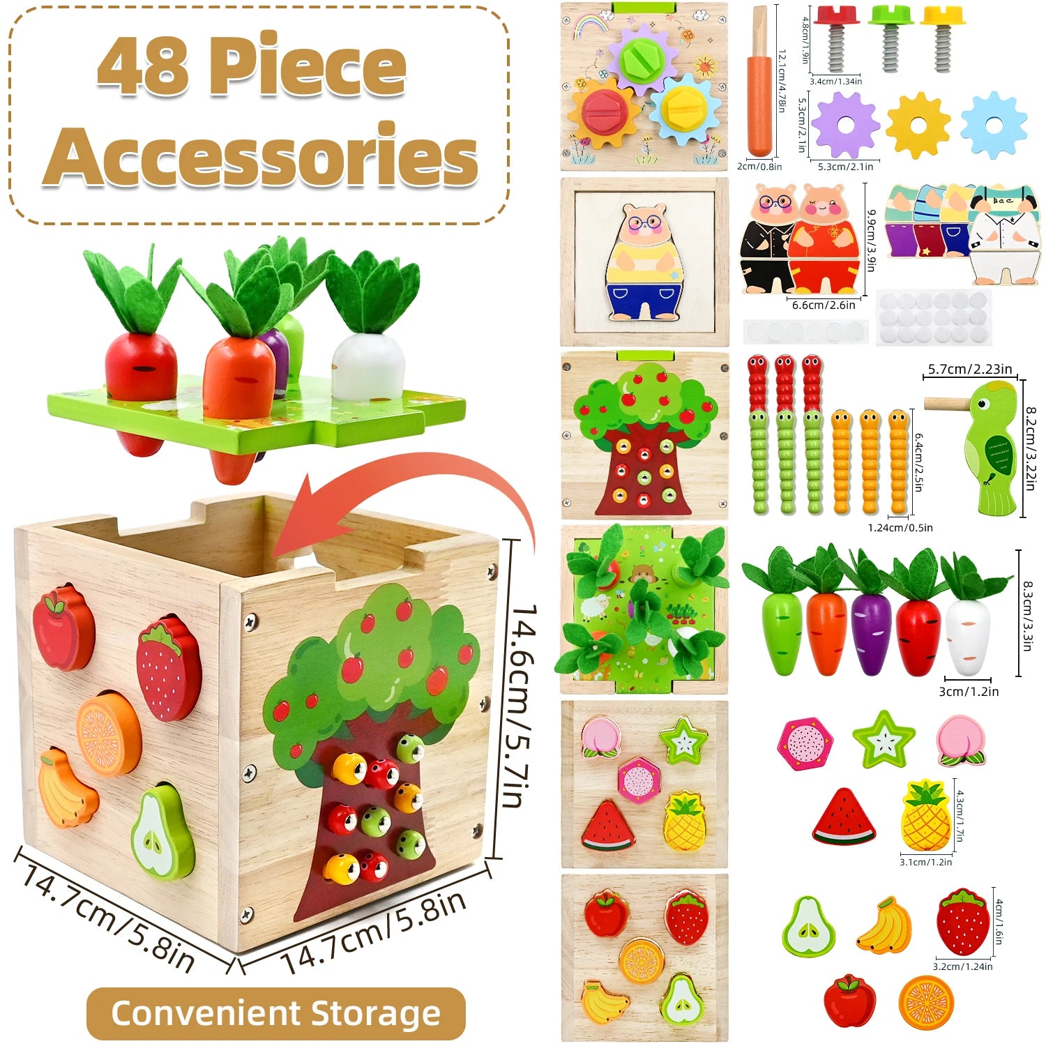 Baby Wooden Activity Cube Center Toys