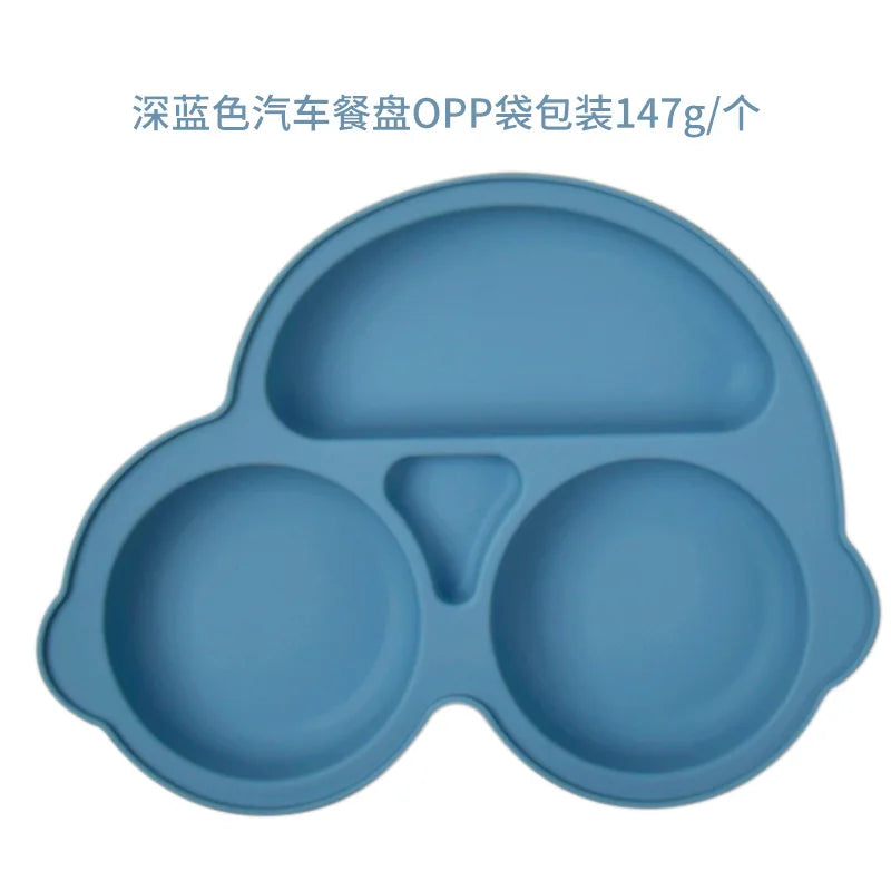 Baby Safe Silicone Dining Plate – Suction Cartoon Smile Face Bowl for Toddlers