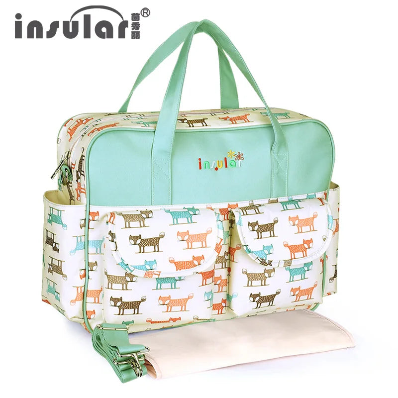 Insular Mummy Large Capacity Waterproof Diaper Stroller Bag