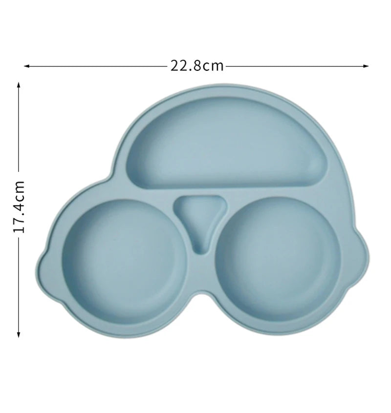 Baby Safe Silicone Dining Plate – Suction Cartoon Smile Face Bowl for Toddlers