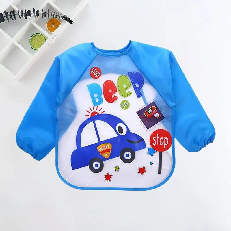 Cute Cartoon Waterproof Baby Bib with Pocket – 0-3Y