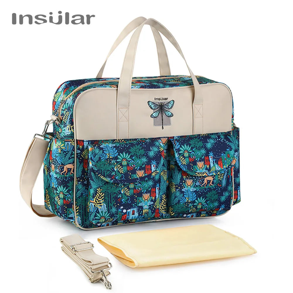 Insular Mummy Large Capacity Waterproof Diaper Stroller Bag