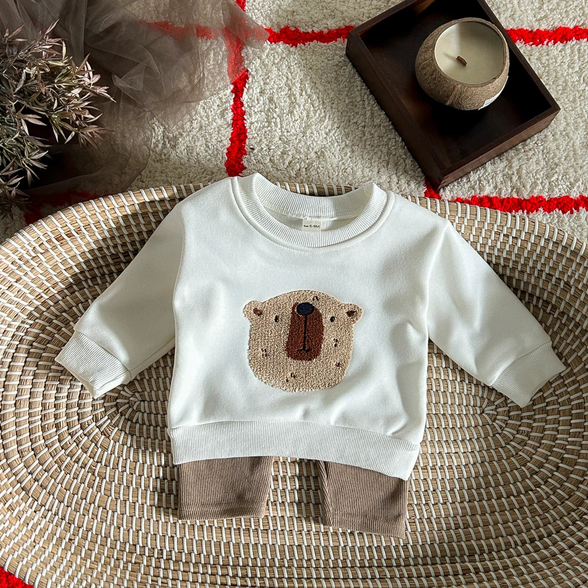 Winter Baby Clothes Boy Girl - Cartoon Bear Top & Elastic Pants Set