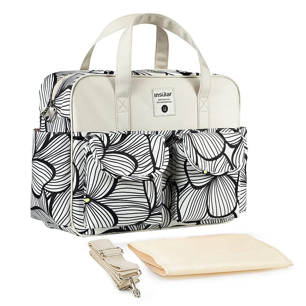 Insular Mummy Large Capacity Waterproof Diaper Stroller Bag