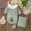 Newborn Baby Romper & Blanket Set - Knit Plaid Jumpsuit & Quilt