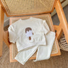 Korean Baby Girl Autumn Set - Embroidered Popsicle Top & Pants