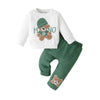 Toddler Cartoon Bear Long Sleeve Tee & Navy Pants Set