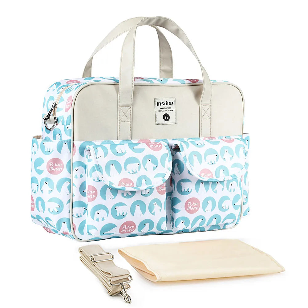 Insular Mummy Large Capacity Waterproof Diaper Stroller Bag
