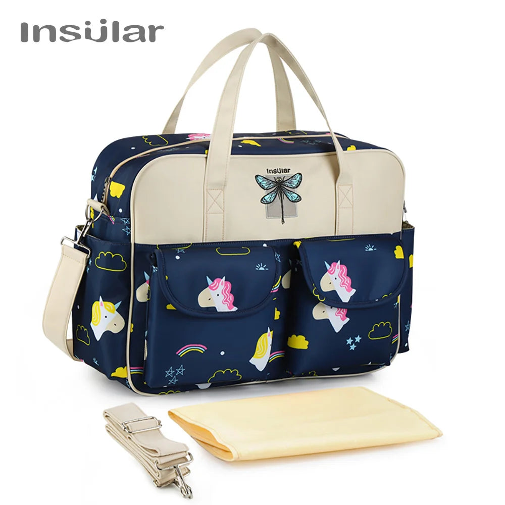 Insular Mummy Large Capacity Waterproof Diaper Stroller Bag