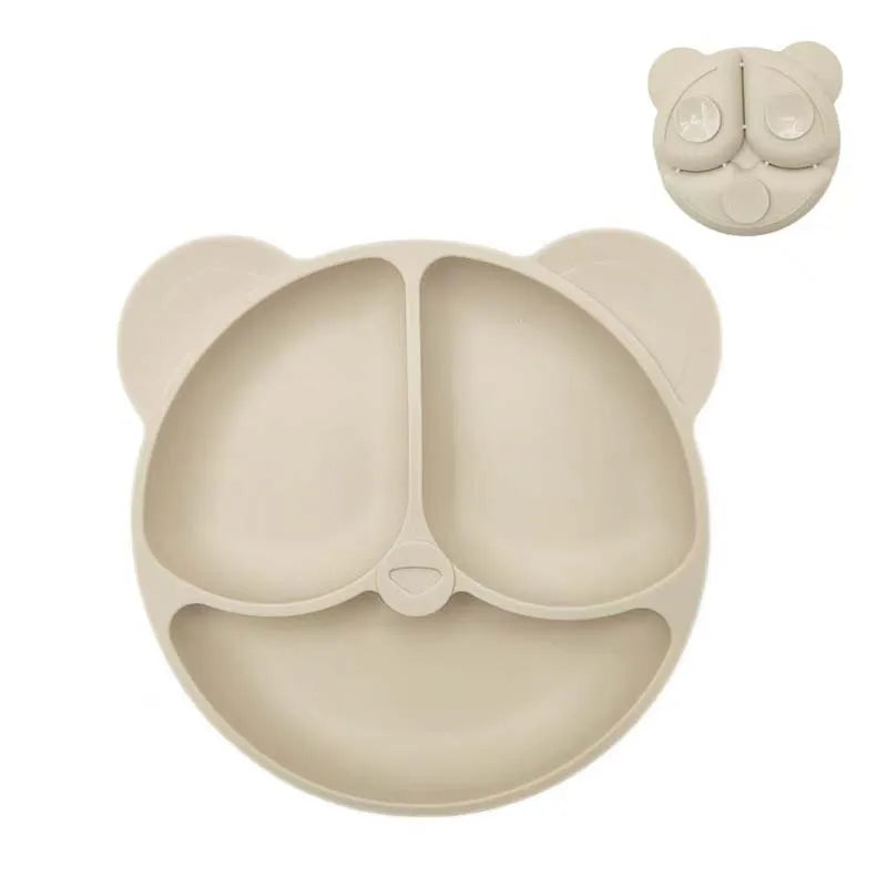 Baby Safe Silicone Dining Plate – Suction Cartoon Smile Face Bowl for Toddlers