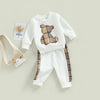 Baby Girls Plaid Bear Tracksuit Outfit