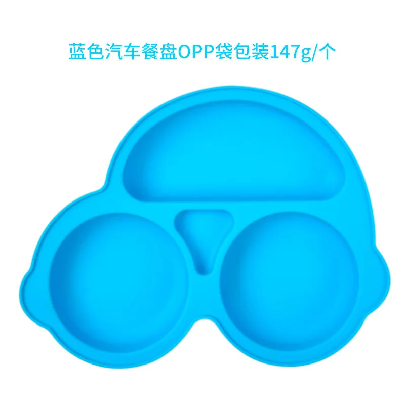 Baby Safe Silicone Dining Plate – Suction Cartoon Smile Face Bowl for Toddlers