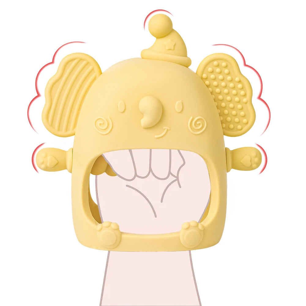 Baby silicone gum cute elephant gum toy without BPA can be DIY baby pacifier can grip baby grinding gum baby soothing gum
