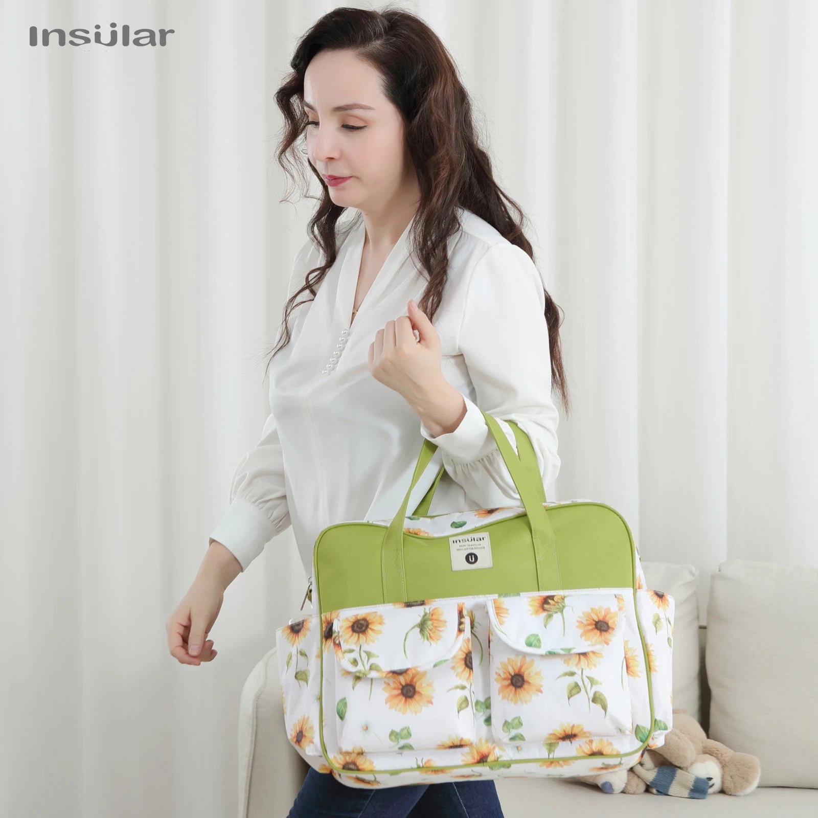 Insular Mummy Large Capacity Waterproof Diaper Stroller Bag