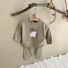 Korean Baby Girl Autumn Set - Embroidered Popsicle Top & Pants