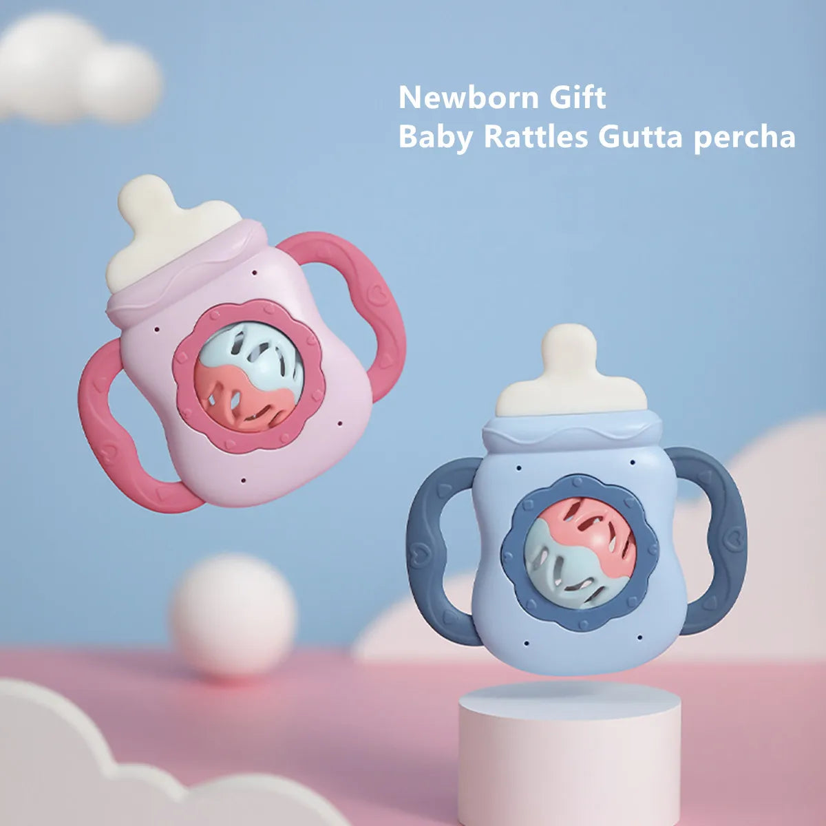 Baby Rattle & Teether – Milk Bottle Shape.