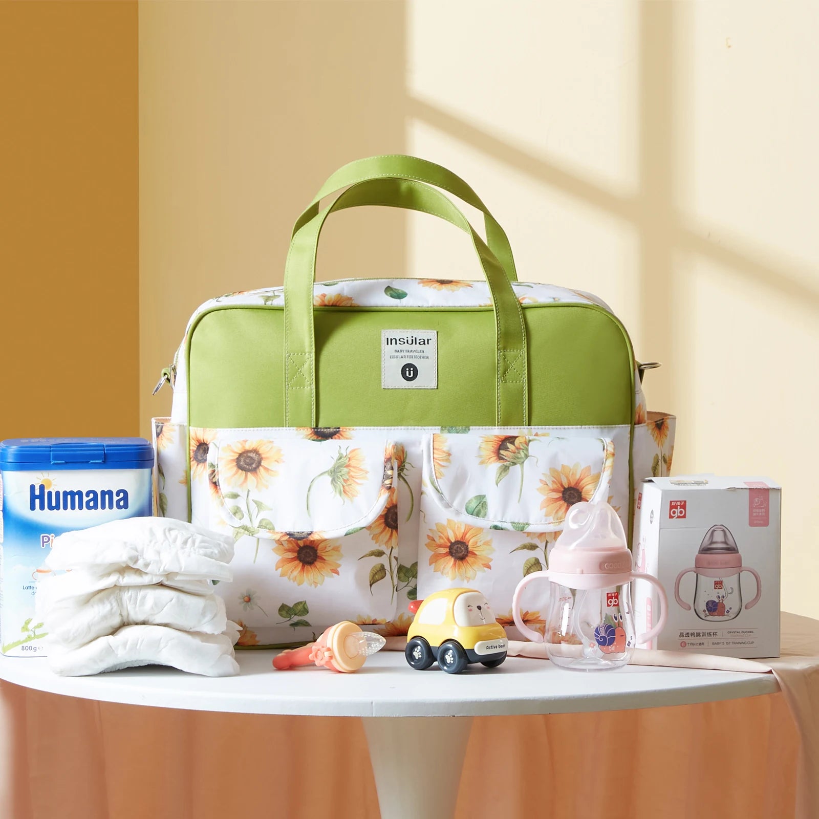 Insular Mummy Large Capacity Waterproof Diaper Stroller Bag