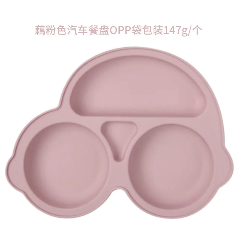 Baby Safe Silicone Dining Plate – Suction Cartoon Smile Face Bowl for Toddlers