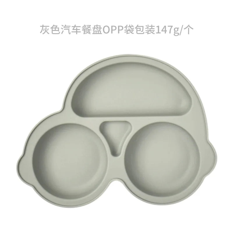 Baby Safe Silicone Dining Plate – Suction Cartoon Smile Face Bowl for Toddlers