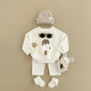 Korean Baby Girl Autumn Set - Embroidered Popsicle Top & Pants