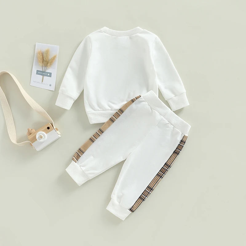 Baby Girls Plaid Bear Tracksuit Outfit