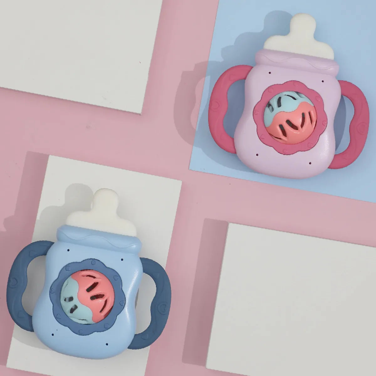 Baby Rattle & Teether – Milk Bottle Shape.