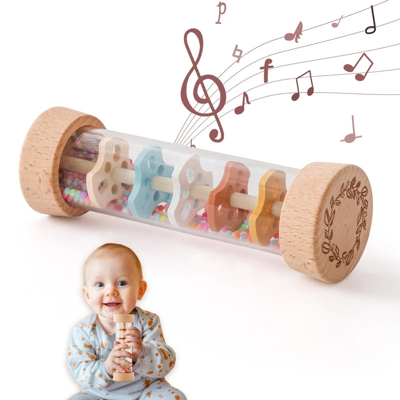 Montessori Rainbow Rain Stick Sensory Music Rattle Toy