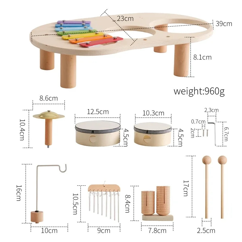Baby Wooden Montessori Musical Instruments Set