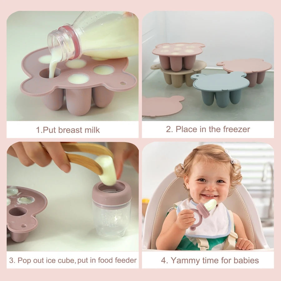 Baby Ice Cream Pops Silicone Mold – Fruit Feeding & Teether
