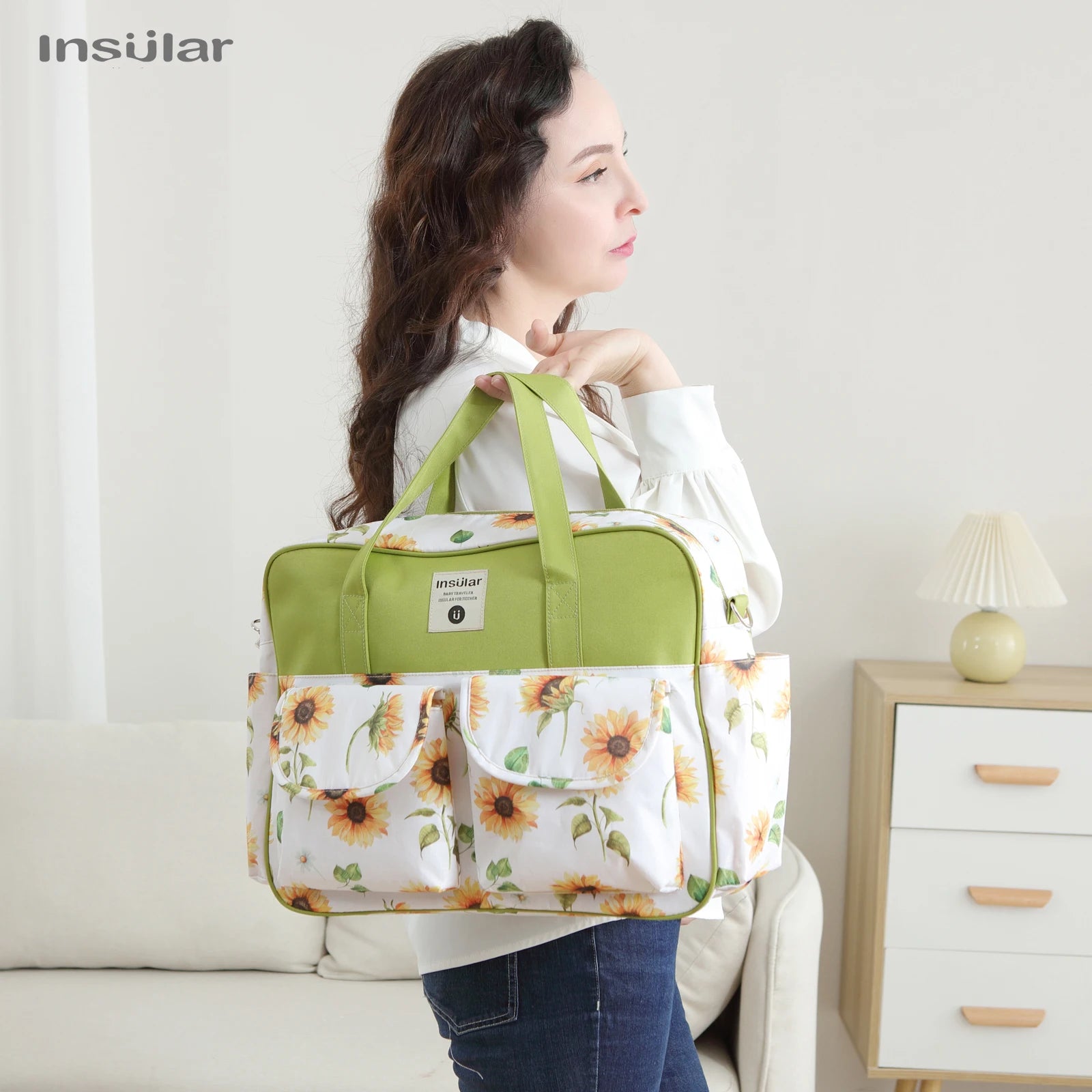 Insular Mummy Large Capacity Waterproof Diaper Stroller Bag