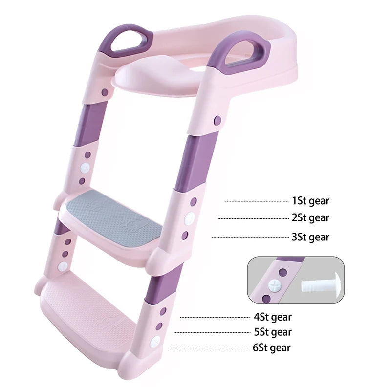 Stepped Children's Toilet Foldable Foot Stool - Multi-functional Training Tool