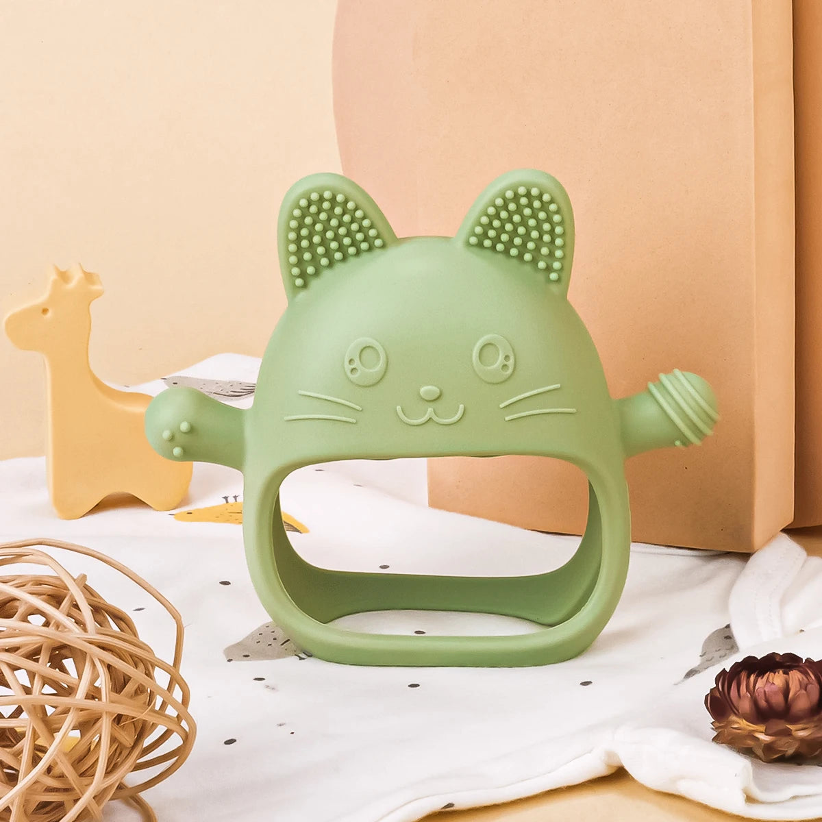 Baby silicone gum cute elephant gum toy without BPA can be DIY baby pacifier can grip baby grinding gum baby soothing gum