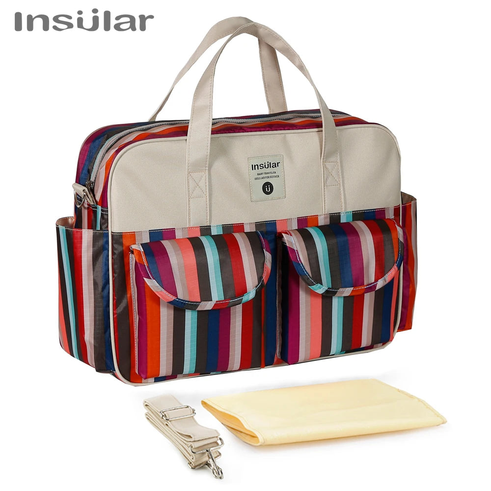 Insular Mummy Large Capacity Waterproof Diaper Stroller Bag