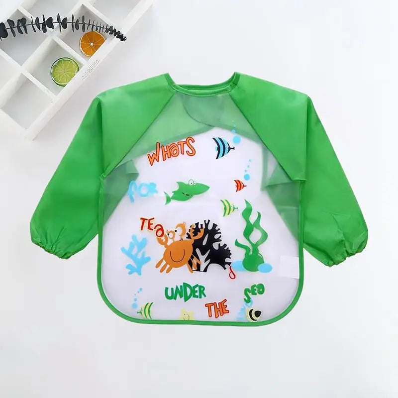 Cute Cartoon Waterproof Baby Bib with Pocket – 0-3Y
