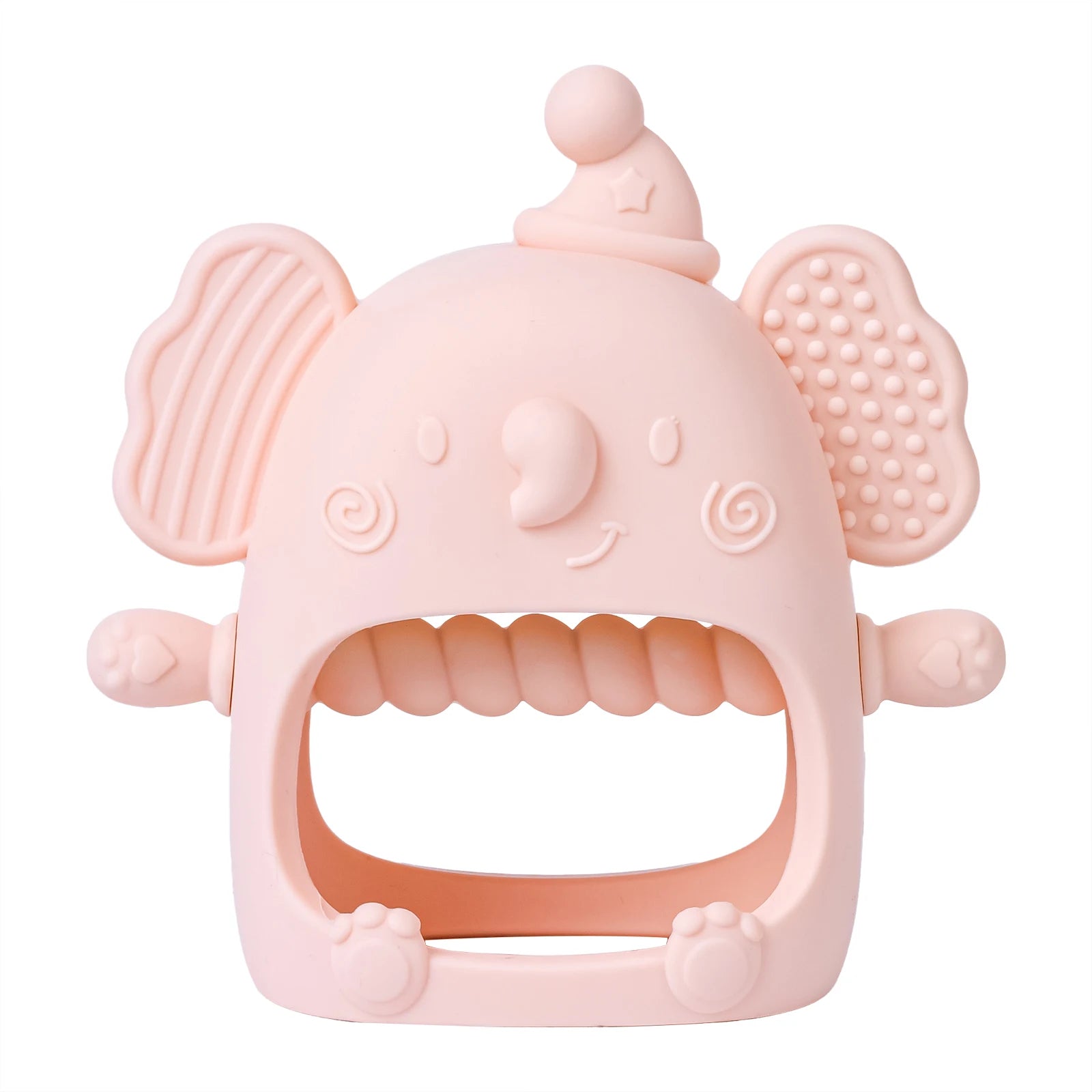 Baby silicone gum cute elephant gum toy without BPA can be DIY baby pacifier can grip baby grinding gum baby soothing gum