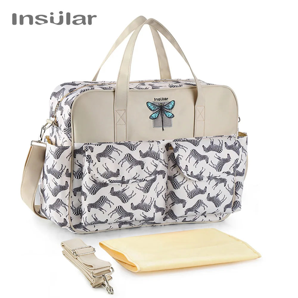 Insular Mummy Large Capacity Waterproof Diaper Stroller Bag
