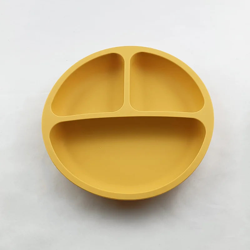 Baby Safe Silicone Dining Plate – Suction Cartoon Smile Face Bowl for Toddlers