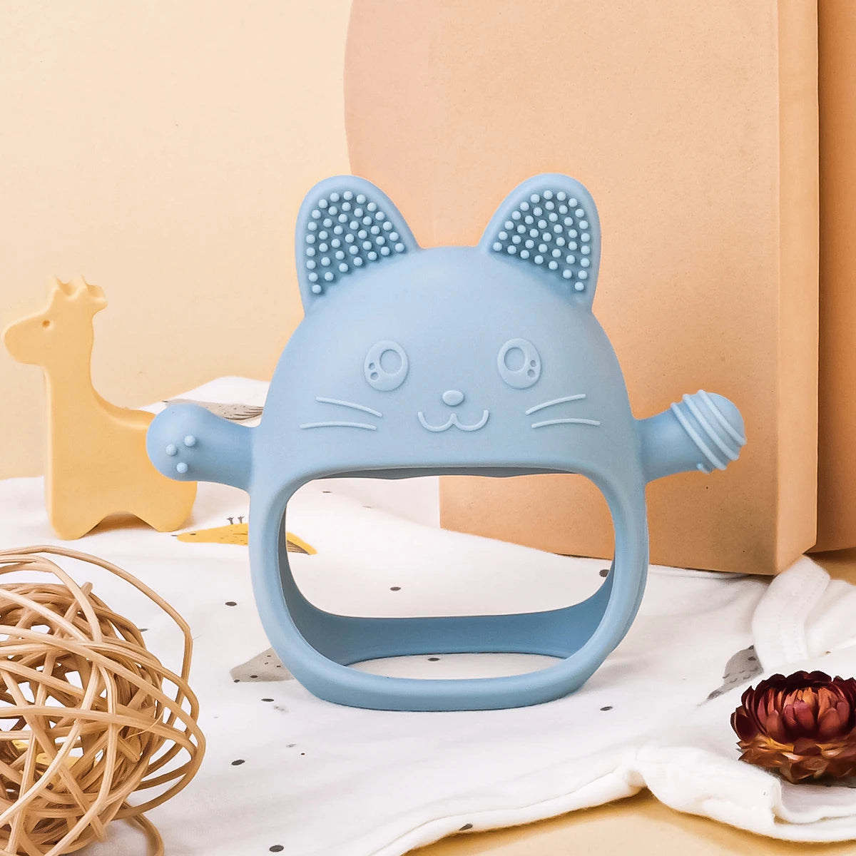 Baby silicone gum cute elephant gum toy without BPA can be DIY baby pacifier can grip baby grinding gum baby soothing gum